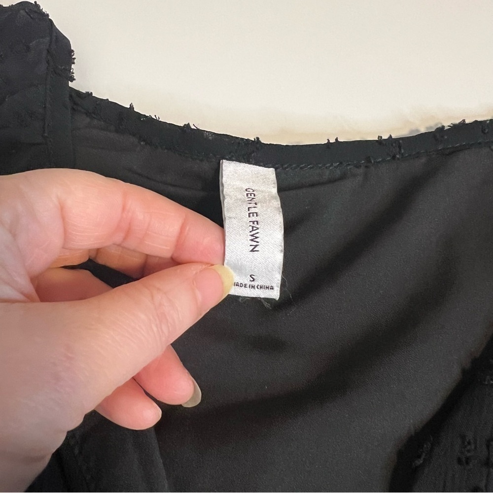 Gentle Fawn Black Sheer Blouse with liner small - Picture 5 of 7
